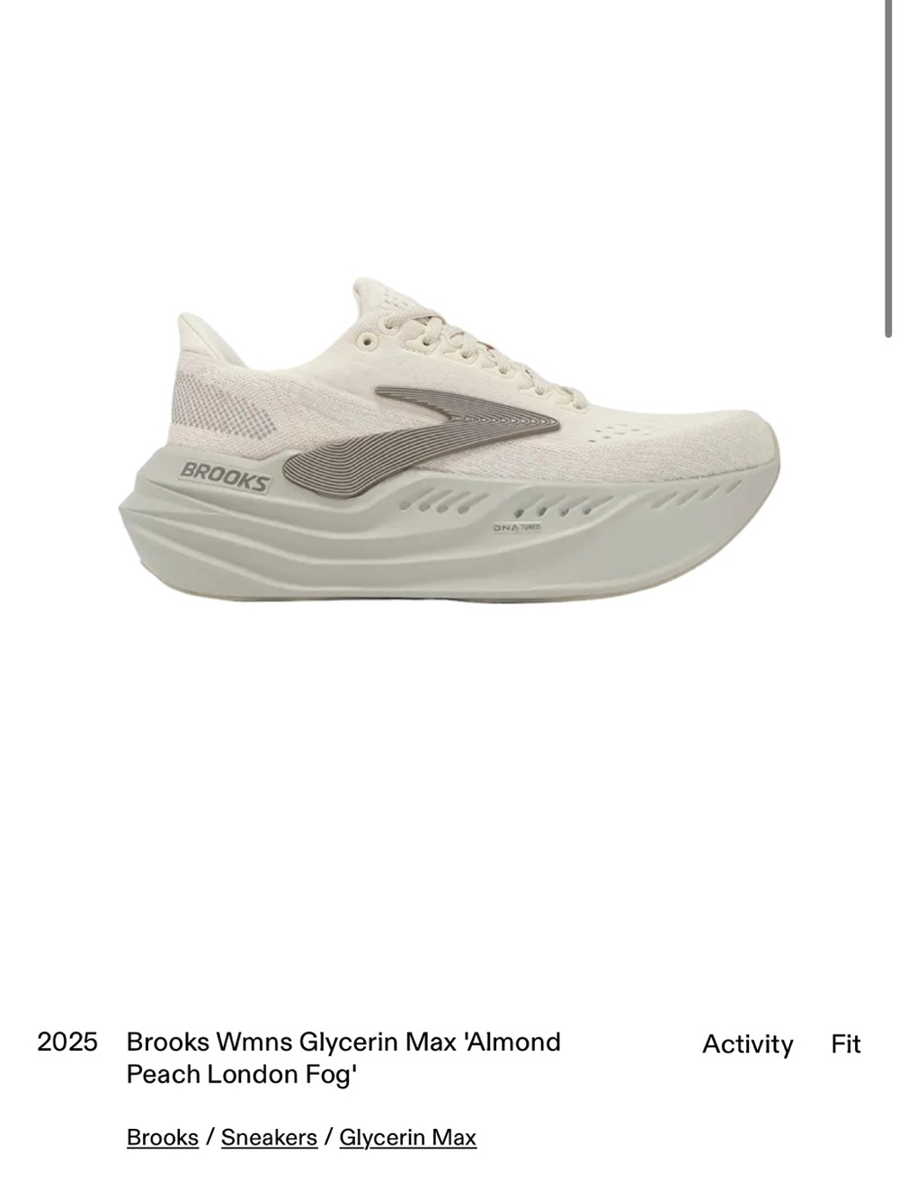 Brooks Women's Glycerin Max in Almond Peach